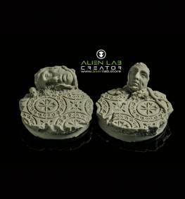 Ancient ruins 40mm Round Bases for Miniature Gaming - Ideal for RPG and Fantasy Tabletop Gaming	